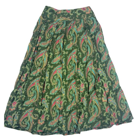 Claiborne Dresses & Skirts - Vintage 1980’s Liz Claiborne Green Paisley A-Line Skirt